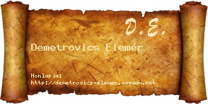 Demetrovics Elemér névjegykártya