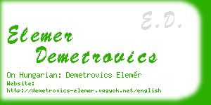 elemer demetrovics business card