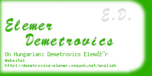 elemer demetrovics business card